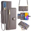 Samsung Galaxy M52 5G Sheep Texture Cross-body Zipper Wallet Leather Case - 1