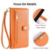 Samsung Galaxy M52 5G Sheep Texture Cross-body Zipper Wallet Leather Phone Case - Orange - 3