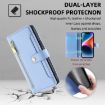 Samsung Galaxy A12 Sheep Texture Cross-body Zipper Wallet Leather Phone Case Blue - 4