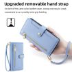 Samsung Galaxy A12 Sheep Texture Cross-body Zipper Wallet Leather Phone Case Blue - 6