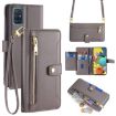 Samsung Galaxy A51 5G Sheep Texture Cross-body Zipper Wallet Leather Phone Case - 1