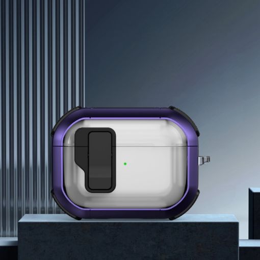 Dark Purple AirPods Pro Thunder Transparent Case - Wireless & Magnetic - 1