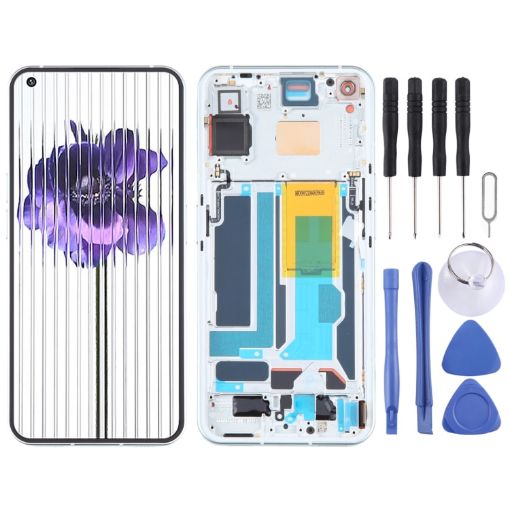 For Nothing Phone1 A063 LCD Screen Digitizer Full Assembly with Frame Silver - 1