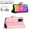 Samsung Galaxy A03s Pink Leather Flip Phone Case with Lanyard - 4