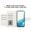 Samsung Galaxy S22 5G Rhombic Texture Flip Leather Phone Case - White - 5