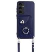 Samsung Galaxy A35 Card Bag Ring Holder Phone Case Blue - 2