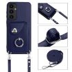 Samsung Galaxy A35 Card Bag Ring Holder Phone Case Blue - 6