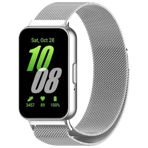 Samsung Galaxy Fit 3 Milanese Metal Steel Mesh Watch Band Silver - 1