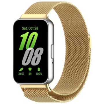 Samsung Galaxy Fit 3 Milanese Metal Steel Mesh Watch Band - Gold - 1