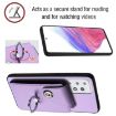 Samsung Galaxy A33 5G Purple Card Bag Ring Holder Case - 5