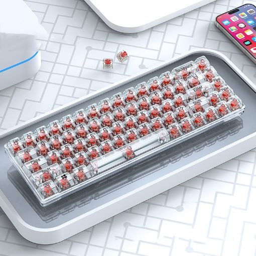 T-WOLF T40 68-Keys RGB Mechanical Keyboard (Red) - 1