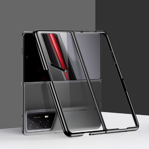 For Honor Magic V2 RSR Porsche Design Transparent Electroplating Folding Phone Case - 1