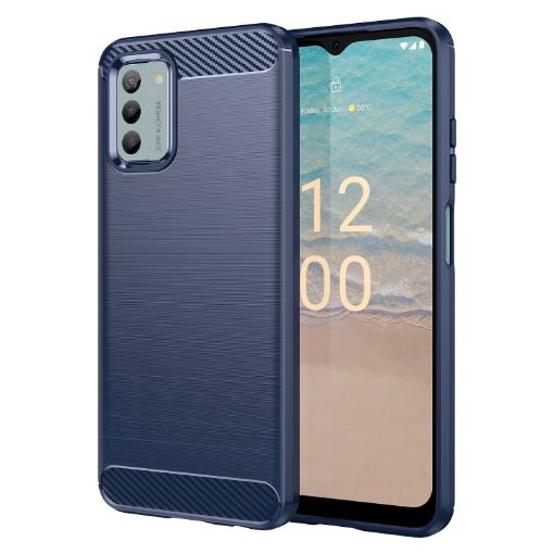 Nokia G42 Carbon Fiber Blue TPU Phone Case - Brushed Texture - 1