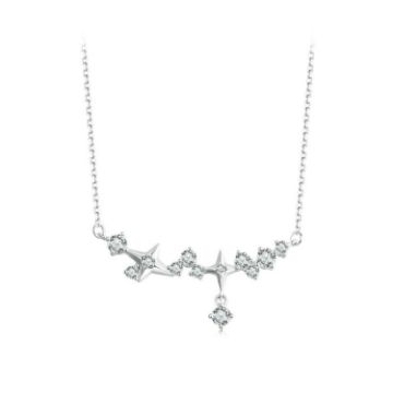 S925 Sterling Silver Galaxy Clavicle Chain - Platinum Plated - 1