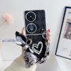 Huawei P50 Pocket Rhombus Leather Texture Heart-shaped Scarf Bracelet Shockproof Phone Case - 2