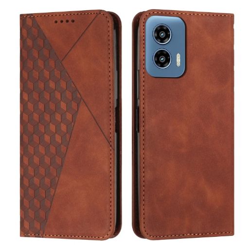 Motorola Moto G34 5G Brown Leather Phone Case - 1