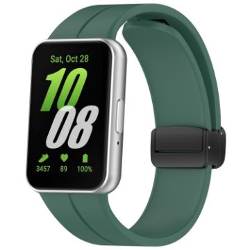 Samsung Galaxy Fit 3 SM-R390 Dark Green Silicone Watch Band - 1