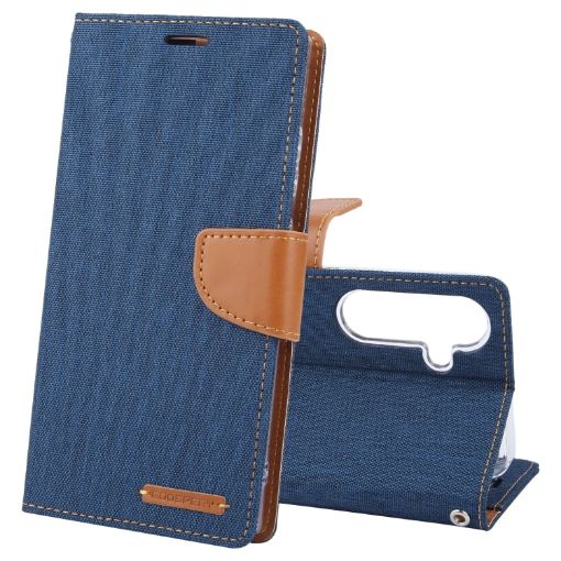 Samsung Galaxy S24 5G Navy Blue Flip Leather Phone Case - 1