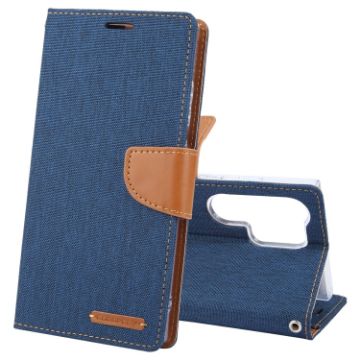 Samsung Galaxy S24 Ultra 5G Navy Blue Leather Phone Case - 1