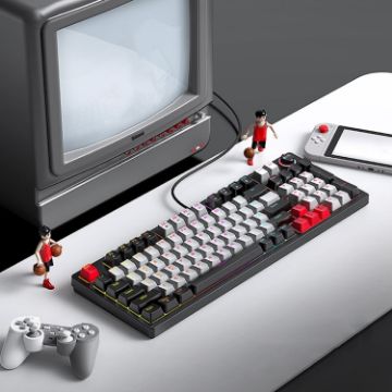 T-WOLF T50 Mechanical Keyboard with Knob, Black B - 1