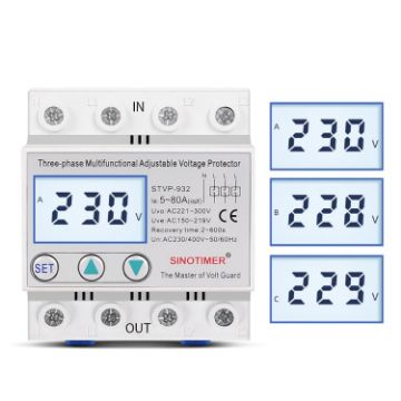 SINOTIMER STVP-932 50A 3-phase 380V Surge Voltage Protector - 1