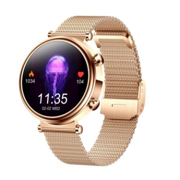 T86 Woman Health Smart Watch - Rose Gold Steel Band - 1