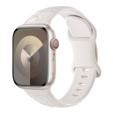 Apple Watch SE 2023 40mm Rose Silicone Band - Starlight - 1
