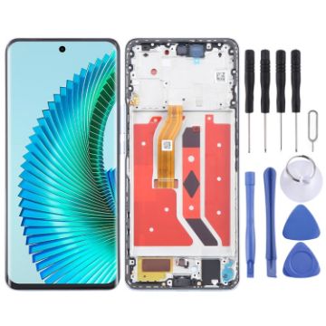 For Honor Magic6 Lite LCD Screen Digitizer Assembly with Frame Silver - 1