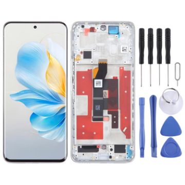 For Honor LCD Screen Digitizer Full Assembly with Frame Silver - 1