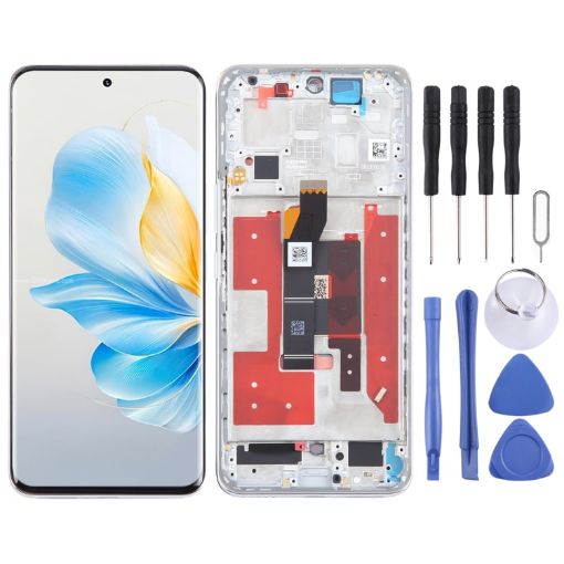 For Honor LCD Screen Digitizer Full Assembly with Frame Silver - 1