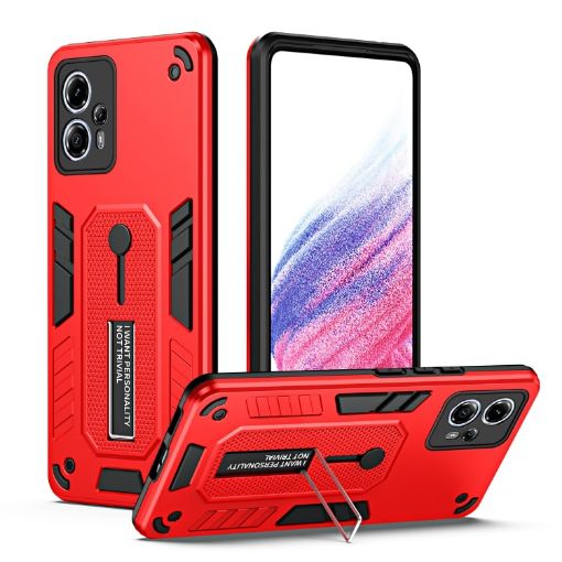 Motorola Moto G13 Red Armor Finger Loop Phone Case - 1