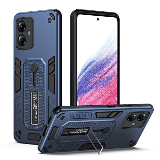 Motorola Moto G14 Blue Armor Finger Loop Phone Case - 1