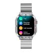 K57 Pro 1.96" Smart Watch, Silver Bamboo - Waterproof, Bluetooth, Music, Weather - 1