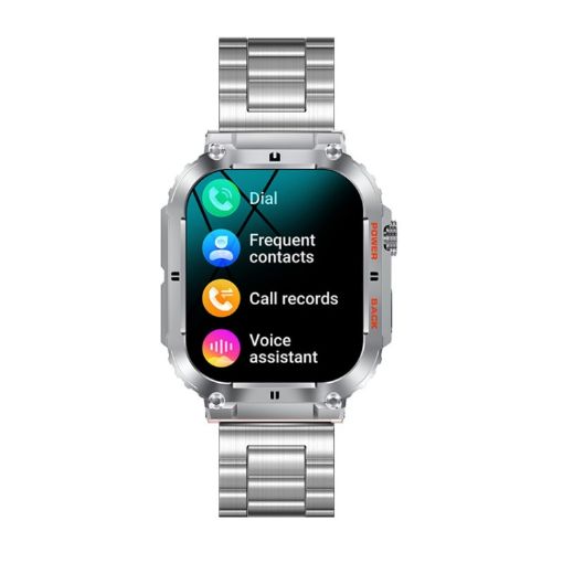 K57 Pro 1.96 Inch Bluetooth Smart Watch, Silver - Waterproof & Weather Display - 1