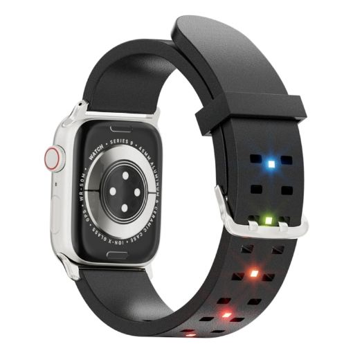 Apple Watch Series 3 38mm Black Silicone Band - Luminous & Colorful - 1