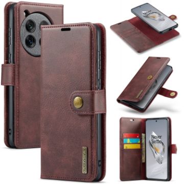 OnePlus 12 DG.MING Crazy Horse Texture Leather Case (Red) - 1