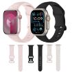 Apple Watch SE 2022 44mm Rose Embossed Silicone Watch Band - Black - 6