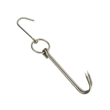 Picture of Stainless Steel Double Ring Duck Cooker Hanger Outdoor Barbecue Hanging Hook Stand, Specs: 6 Centi 8 Inch Wax Ring 39cm