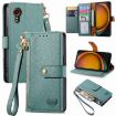 Samsung Galaxy Xcover 7 Green Leather Phone Case with Zipper Lanyard - 1