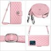 Motorola Moto E13 Rhombic Texture Flip Leather Phone Case - Pink - 5