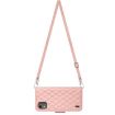 Nokia C12 Rhombic Texture Flip Leather Phone Case - Coral Pink - 3