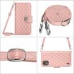 Nokia C12 Rhombic Texture Flip Leather Phone Case - Coral Pink - 5