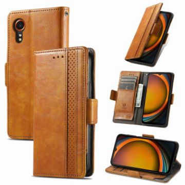 Samsung Galaxy Xcover 7 Case - Dual Magnetic Buckle Leather Phone Case - 1