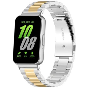 Samsung Galaxy Fit 3 SM-R390 Metal Watch Band - Silver+Gold - 1