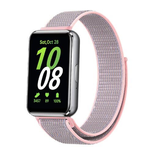 Samsung Galaxy Fit 3 Woven Nylon Loop Watch Band - Pinkish - 1