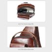 BULL CAPTAIN 122 Large-capacity Retro Cowhide Crossbody Bag Yellow - 7