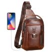 BULL CAPTAIN 122 Large-capacity Retro Cowhide Crossbody Bag - 4