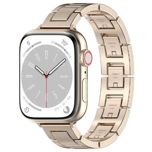 Apple Watch Series 9 41mm H Slim Stainless Steel Band - Starlight - 1