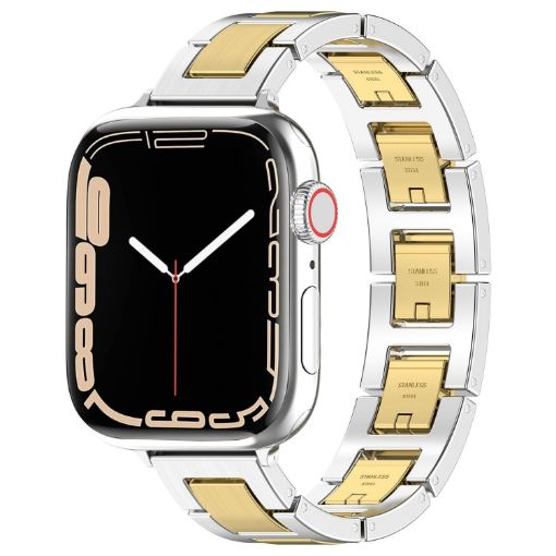 Apple Watch Series 3 38mm H Slim Stainless Steel Band - Silver Gold - 1