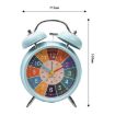 4 inch Blue Metal Alarm Clock for Students - Dual Ring Bell - 3